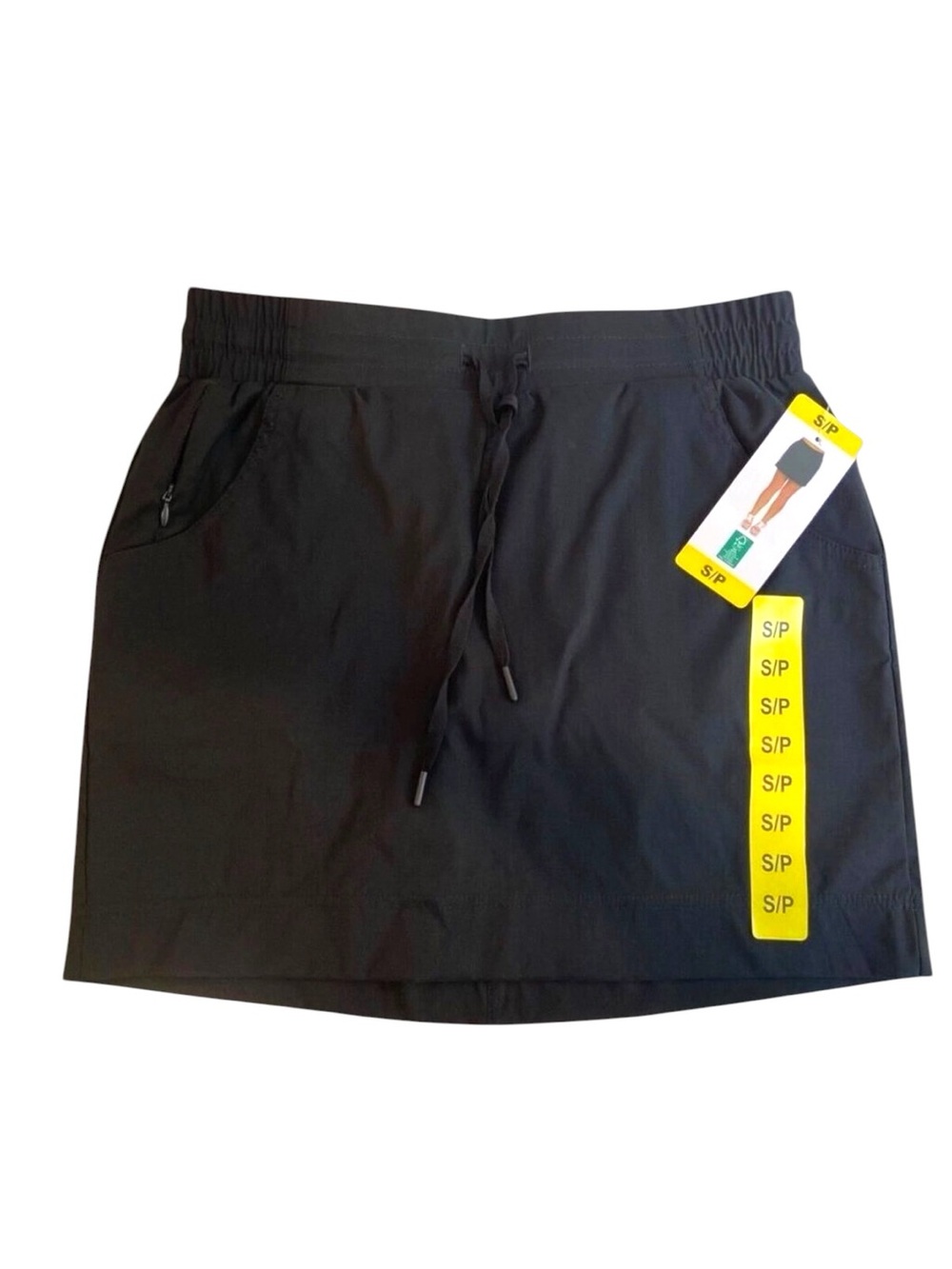 Pacific Trail Womens Small Black Skort With Pockets & Drawstring Waist NWT